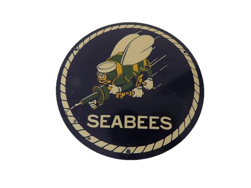 Vintage Seabees plaque or license plate topper